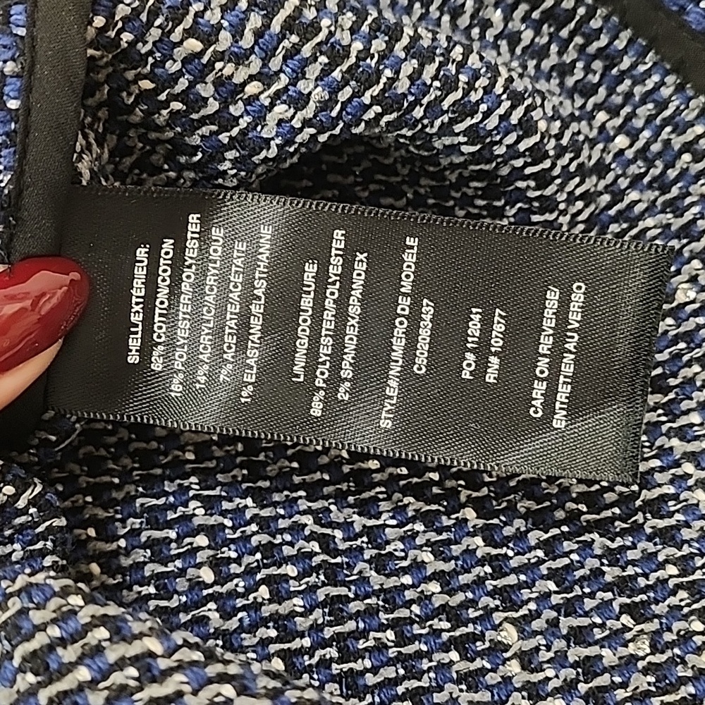Alice + Olivia Blue Silver Knit Sweater Crop Top Size 6 - Picture 8 of 16